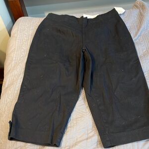 NWT Croft & barrow sz large black capri cropped dress pants.